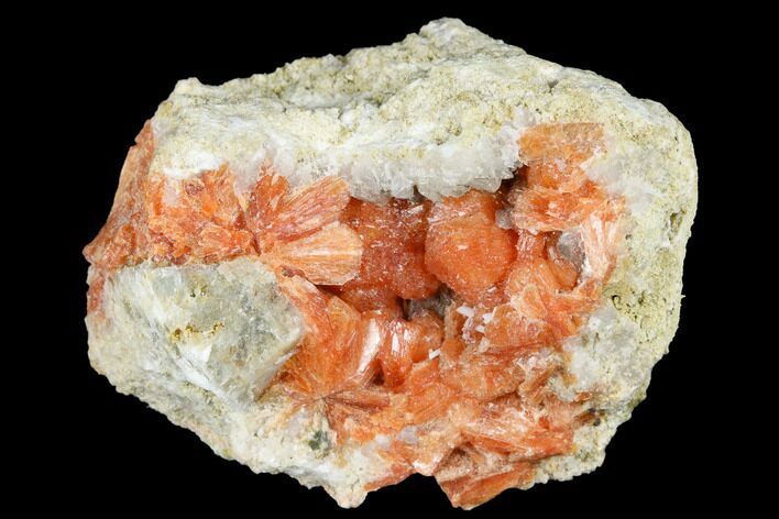 Red-Orange Stilbite Crystal Cluster with Laumontite - Peru #173295